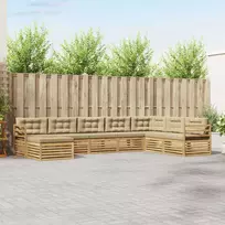 Lauko sofos komplektas 8 pcs Balta ir kreminė Poliesteris