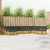 Lauko sofos komplektas su pagalve 8 pcs Balta ir antracito