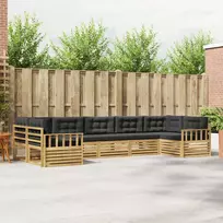 Lauko sofos komplektas 7 vnt. 7 vietos Balta ir antracito