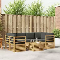 Lauko baldų komplektas Lauko sofos komplektas 7 pcs Balta ir antracito Poliesteris