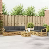 Lauko baldų komplektas Sofų komplektai 8 vnt. 7 vietos Baltas and Anthracite Polyester