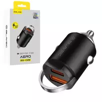 Blavec automobilinis įkroviklis BS-02B Aero – USB + Type C – QC 3.0 18W PD 30W (CCBS02BA-UCB) juodos spalvos