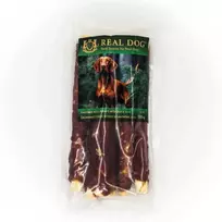 Real Dog SNACKS Žaliaminės odos ritinys su antiena 25cm 500g
