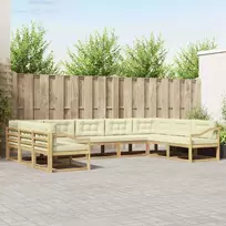 Lauko sofos komplektas 7 pcs Kietos akacijos mediena