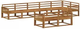 Lauko sofos komplektas 8 pcs Natūrali Kietos akacijos mediena