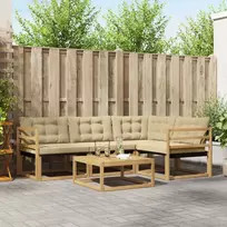 Lauko sofos komplektas 5 pcs Balta ir kreminė 79 x 79 x 37 cm