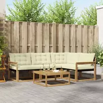 Lauko sofos komplektas 5 pcs Balta ir kreminė 79 x 79 x 37 cm