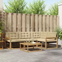 Lauko sofos komplektas 5 pcs Balta ir kreminė 79 x 79 x 37 cm