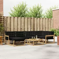 Lauko sofos komplektas 7 pcs Balta ir juoda 79 x 79 x 37 cm