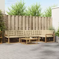 Lauko sofos komplektas 6 pcs Balta ir kreminė 79 x 79 x 37 cm