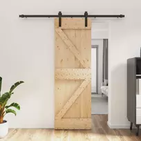 Slankios durys 70 x 210 cm Natūrali ir juoda