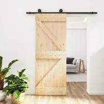 Slankios durys 70 x 210 cm Natūrali ir juoda