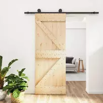 Slankios durys Natūrali ir juoda 70 x 210 cm