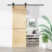 Slankios durys 70 x 210 cm Natūrali ir juoda
