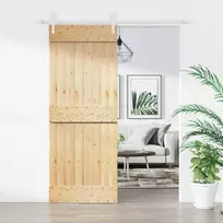 Slankios durys 80 x 210 cm Natūrali ir Balta