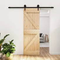 Slankios durys Natūrali ir juoda 70 x 210 cm