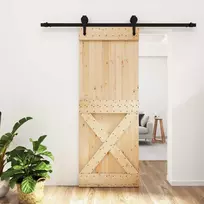 Slankios durys Natūrali ir juoda 80 x 210 cm