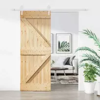 Slankios durys 85 x 210 cm Natūrali ir Balta