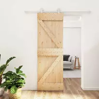 Slankios durys 70 x 210 cm Natūrali ir Balta