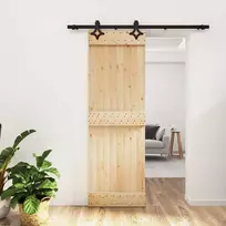Slankios durys 70 x 210 cm Natūrali ir juoda
