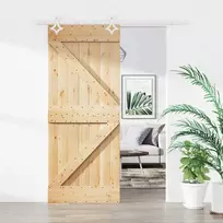 Slankios durys 85 x 210 cm Natūrali ir Balta