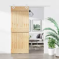 Slankios durys 70 x 210 cm Natūrali ir Balta
