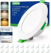 HOMEOW LED įleidžiamų lubinių šviestuvų rinkinys, 20 vnt., 7 W, 230 V, IP44, 3 spalvos, 75–90 mm montavimo anga