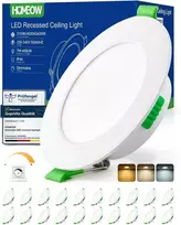 HOMEOW įleidžiamų LED šviestuvų rinkinys, 7 W, 230 V, 20 vnt., pritemdomi, 75–90 mm, YZ-RCL7D3CCT