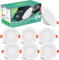 Tailcas įleidžiamų LED šviestuvų rinkinys, 6 W, 4500 K, 600 lm, apvalūs, 6 vnt., ultra ploni, 85–95 mm