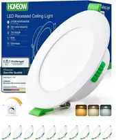 HOMEOW įleidžiamas LED lubinis šviestuvas, 7 W, reguliuojama spalva, 230 V, itin plonas, 98 mm, komplektas YZ-RCL7D3CCT