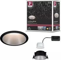 Paulmann LED įleidžiamas šviestuvas Cole 6,5 W, apvalus, šiltai baltas, reguliuojamas, juodas/sidabrinis 93407