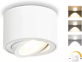 Lubinis šviestuvas GeyouLux paviršinė LED lubų lempa, su 30° pasukimu, 5 W, 500 lm, reguliuojama spalvos temperatūra, balta