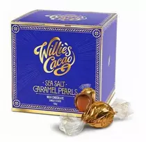Willie's Cacao - jūros druskos ir karamelės pieninio šokolado perlai, 150 g