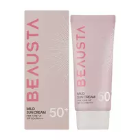 Apsauginis tonuojantis kremas nuo saulės BEAUSTA Mild Sun Cream Pink Tone-Up SPF50+, 50 ml