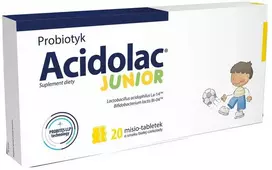 Bodymax Acidolac Maisto papildas vaikams, palaikantis imunitetą. Baltasis šokoladas, 20 tablečių.