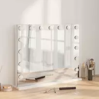 LED makiažo veidrodis Balta 58 x 10 x 47 cm Stiklas ir plienas