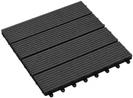 Terasinė Plytelė 11 pcs Juoda 30 x 30 cm MPK