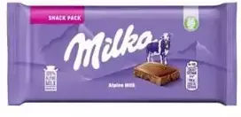 Pieninis šokoladas MILKA Alpių pieno, 45g