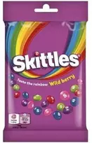 Kramtomieji saldainiai SKITTLES, Wild Berry laukinių uogų skonio traškiame cukraus glajuje, 95g
