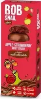 Bob Snail Eco-Snack Obuolių-braškių užkandis pieniškame šokolade 30 g