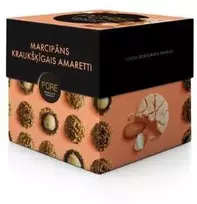 Pure Chocolate Šokoladiniai triufeliai PURE su marcipaninio kremo įdaru ir traškiu amaretti sausainių dekoru, 96g