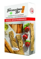 La Focaccina Bo Duonos lazdelės FOCACCINA, Gusto Mediterraneo, su pomidorais, žolelėmis, 100 g
