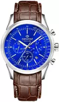 Giewont Chronograph Safyro Sidabrinis Mėlynas Vyriškas Laikrodis GW7650-A5