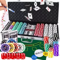 RTO Rinkinys do pokera 500 żetonów dėklas karty texas kostki żetony poker duży - dr294