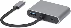 „iBox IUHCHDVGA“ USB C tipo šakotuvas 4 viename, USB 3.0 + PD 100W + HDMI 4K 30Hz + VGA „Full HD“