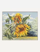 Riolis Siuvinėjimo kryželiu rinkinys Saulėgrąžos vėjyje 30x24 cm SRA1033