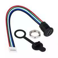 Mini USB moteriškas lizdas - 5+4 kontaktų - tiesus