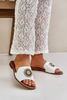 Lewski Shoes Natūralios odos šlepetės su puošmena