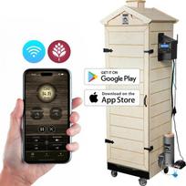 Medinė rūkykla su WiFi valdymu profesionali 320L 2700W 8 lygiai karštam ir šaltam rūkymui dragON PLYWOOD NATURE 330373 Browin