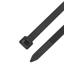 100 vnt. didelio našumo nailoniniai kabelių raiščiai, atsparūs tempimui, savaime užsifiksuojančios vielos raiščiai, skirti vamzdynui 3x100 mm / 0,1x3,9 juodos spalvos